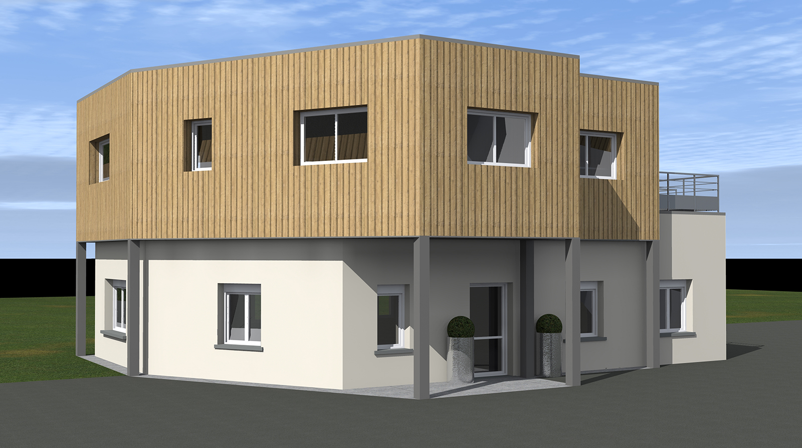 surélévation de bureaux, saint estèphe, 2023 marie-pierre amar architecte