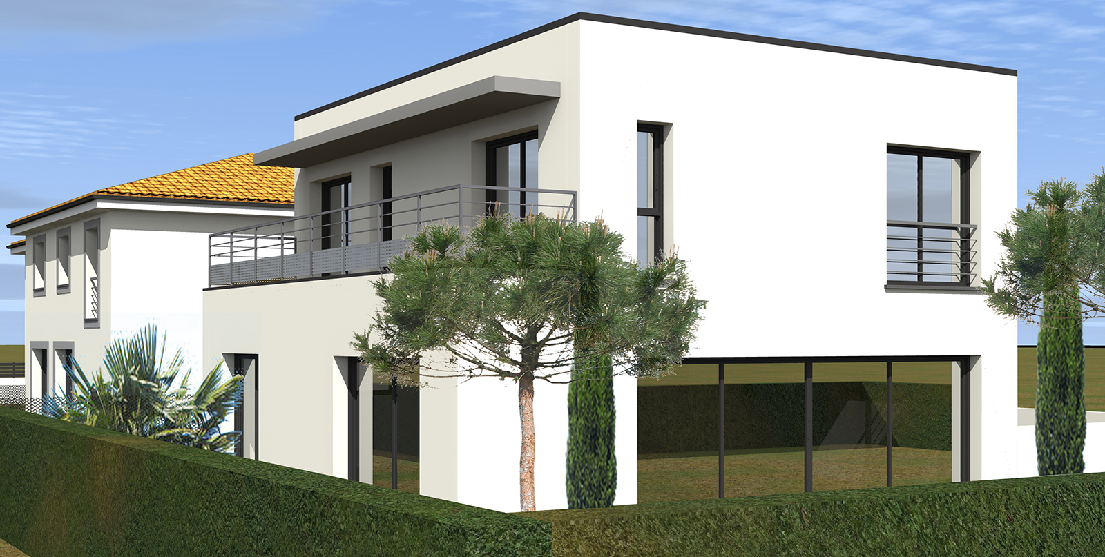 construction de 3 maisons individuelles, mérignac, 2023 marie-pierre amar architecte