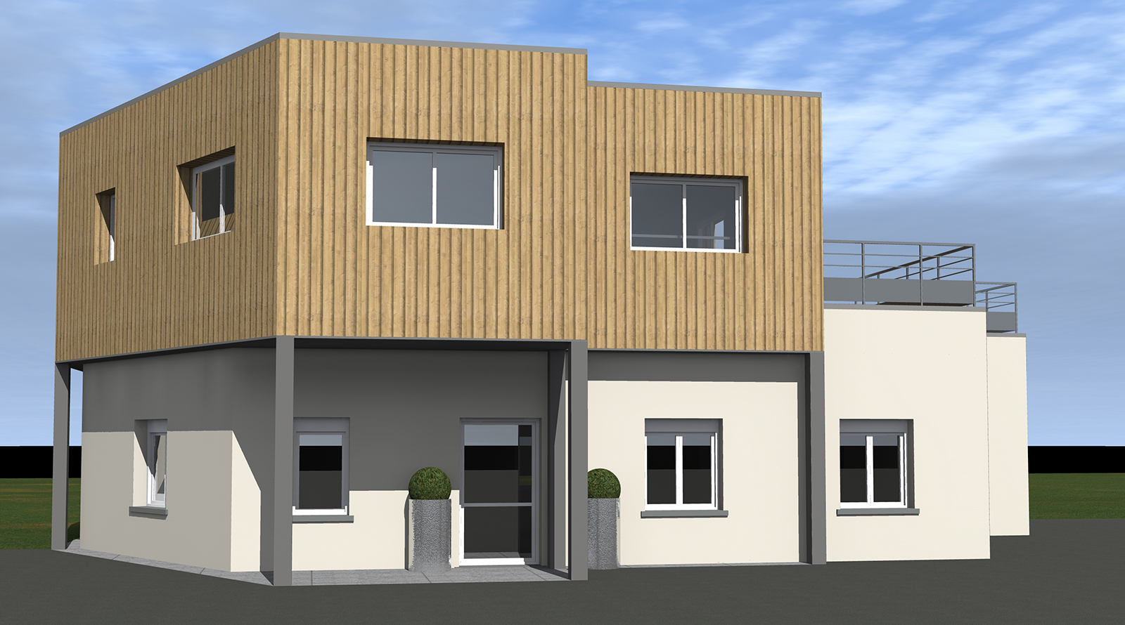 surélévation de bureaux, saint estèphe, 2023 marie-pierre amar architecte