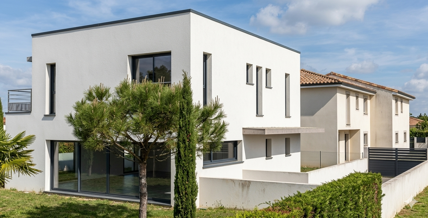 construction de 3 maisons individuelles, mérignac, 2023 marie-pierre amar architecte